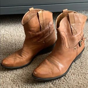 Franco sarto brown leather booties